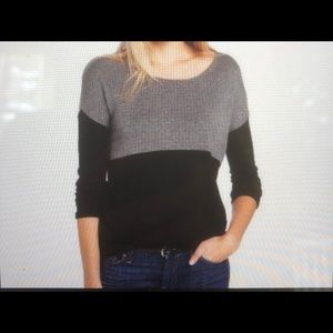 Splendid black and grey colorblock sweater